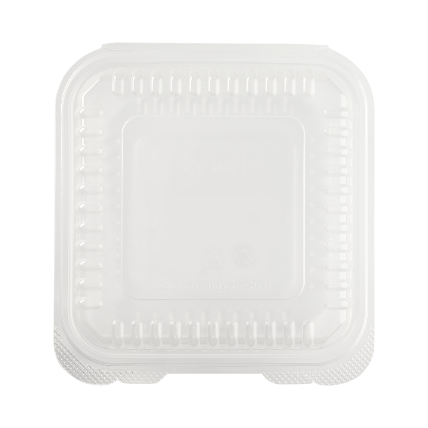 Wholesale 7'' x 7' PP Plastic Hinged Container, 1 compartment - 250 ct
