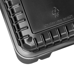 Wholesale 8'' x 8" Black PP Hinged Container, 1 compartment - 250 ct
