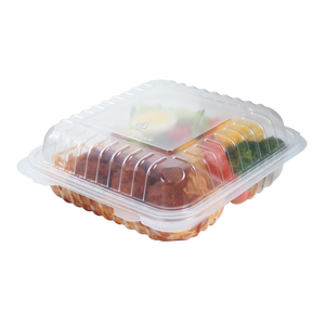 Wholesale 8'' x 8'' 3C PP Plastic Hinged Container 3 Compartments - 250 ct