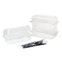 Load image into Gallery viewer, Wholesale 9&quot; x 5&quot; PET Plastic Hinged Containers - 250 ct
