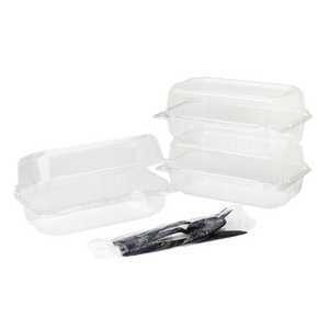 Wholesale 9" x 5" PET Plastic Hinged Containers - 250 ct