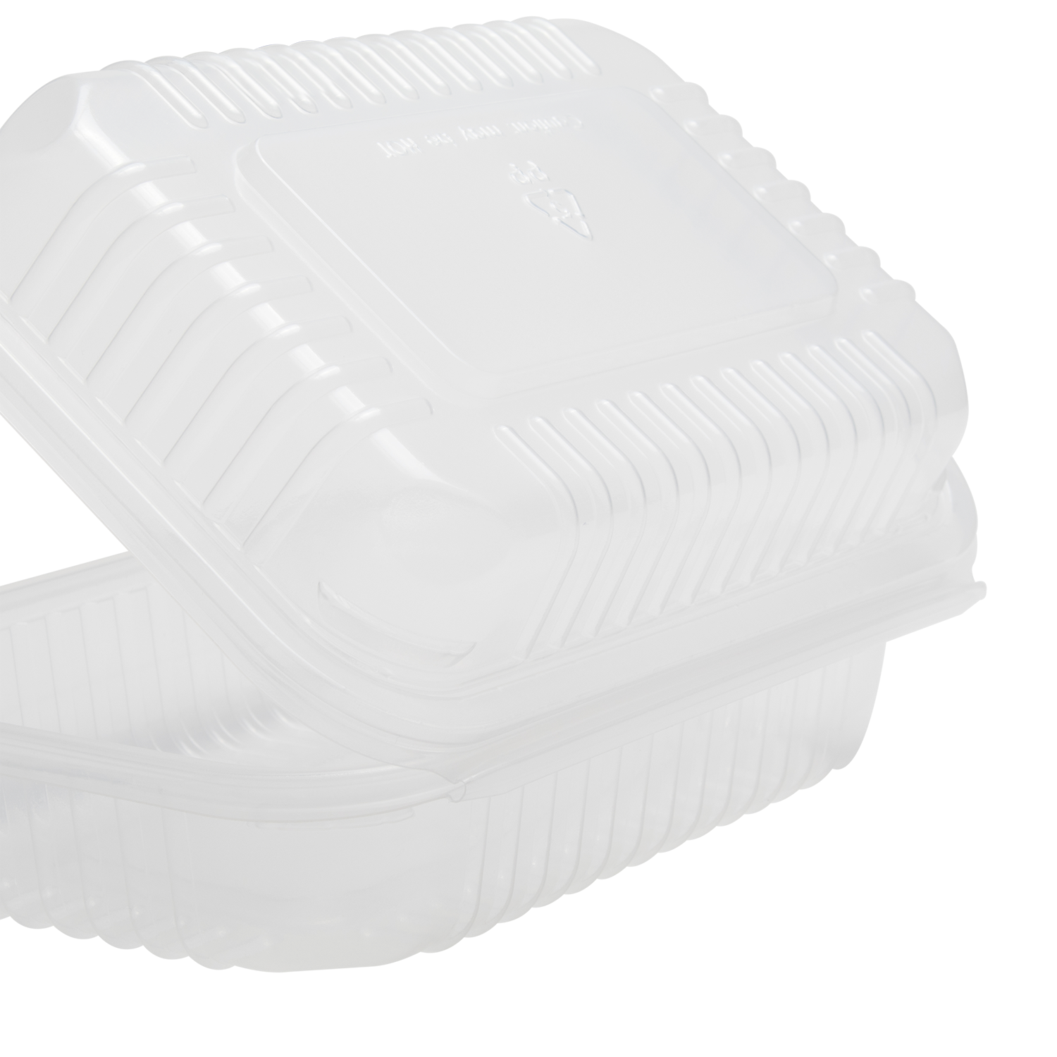 Wholesale 9'' x 6" PP Plastic Hinged Container, 1 compartment - 250 ct