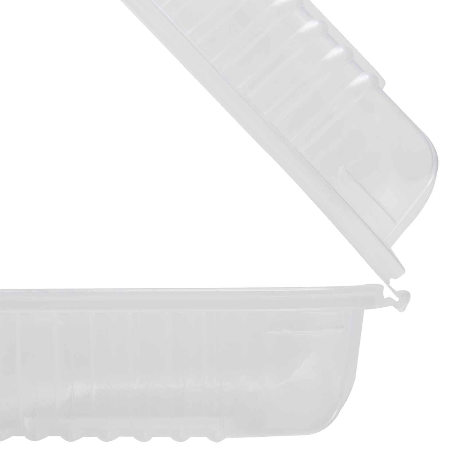 Wholesale 9'' x 6" PP Plastic Hinged Container, 1 compartment - 250 ct
