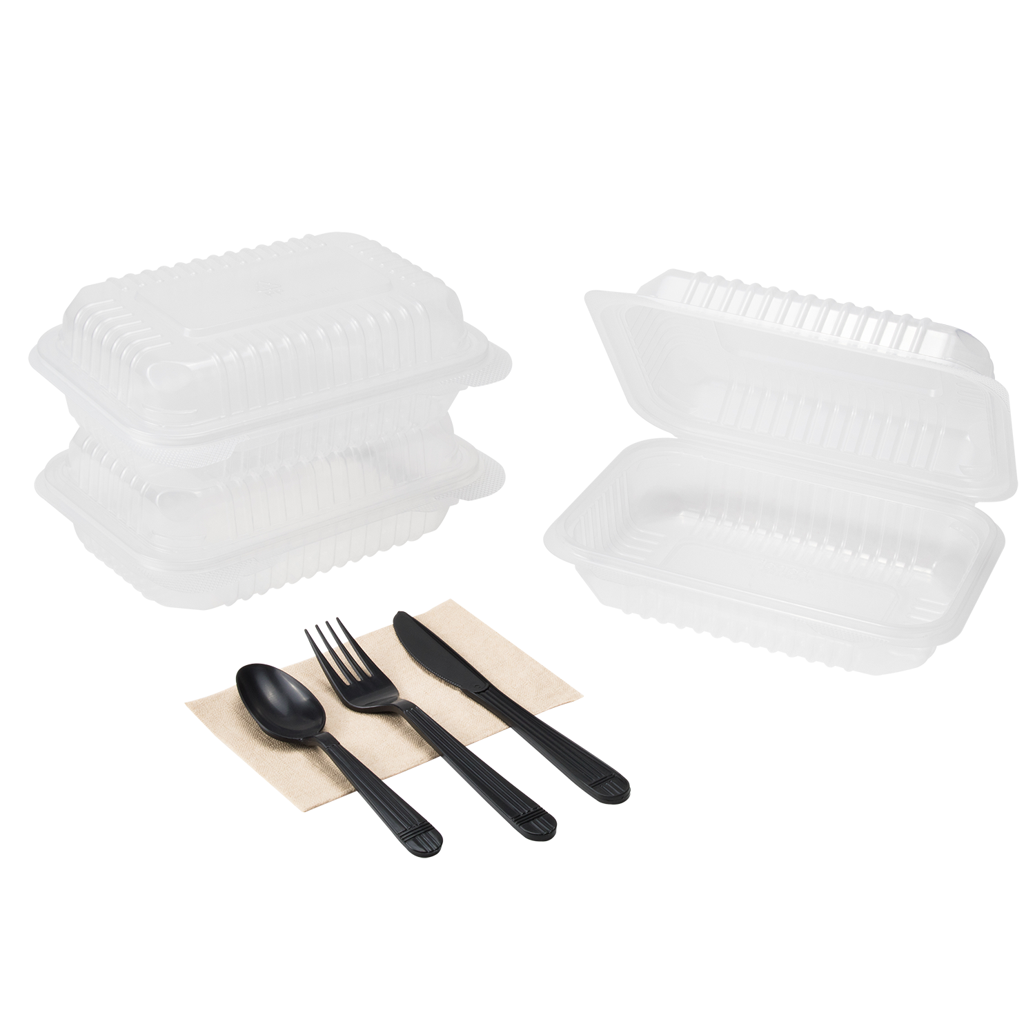 Wholesale 9'' x 6" PP Plastic Hinged Container, 1 compartment - 250 ct