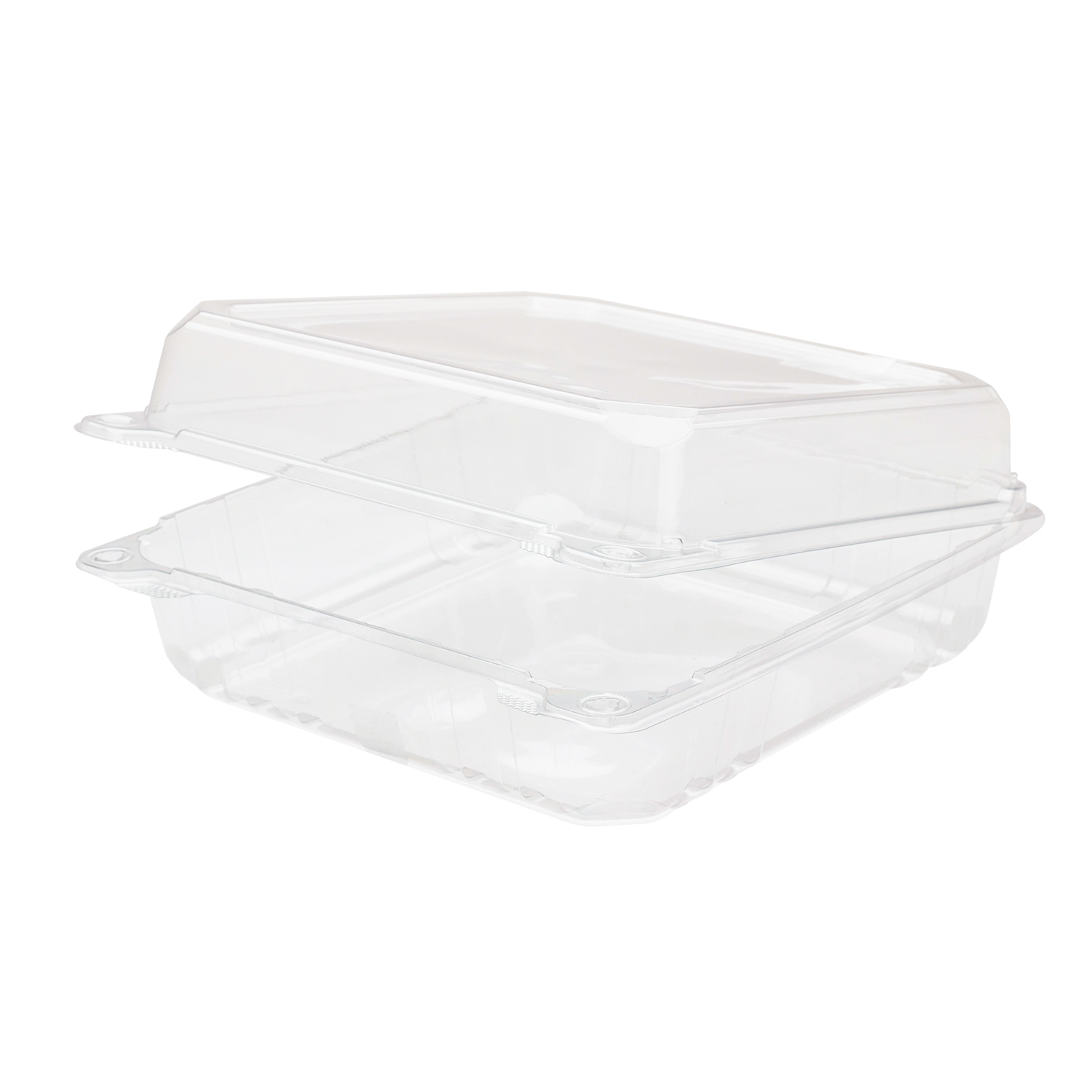 Wholesale 9''x9'' PET Plastic Hinged Containers - 200 ct