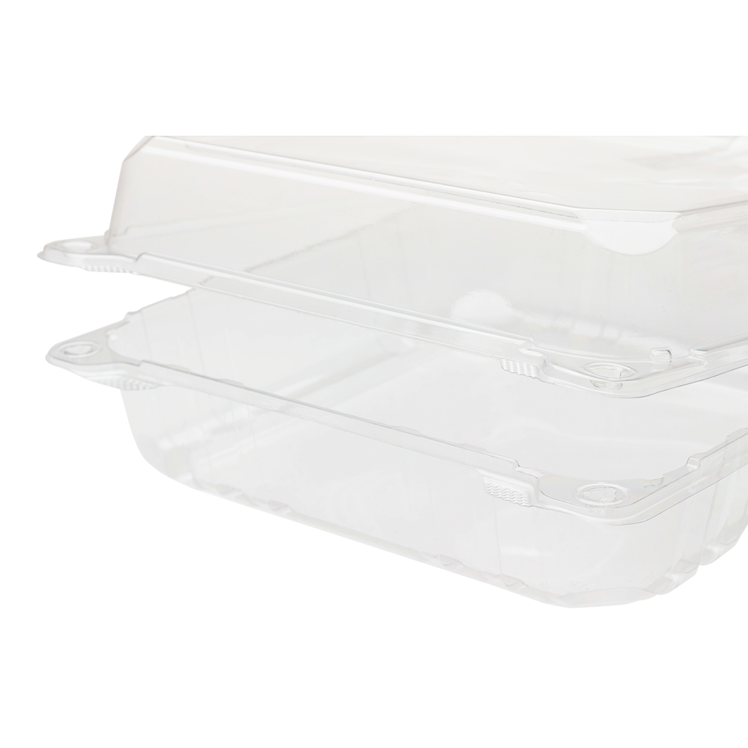 Wholesale 9''x9'' PET Plastic Hinged Containers - 200 ct