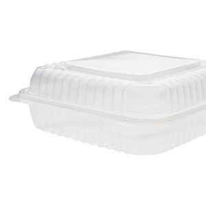 Wholesale 9"x 9" PP Plastic Hinged Containers - 200 ct
