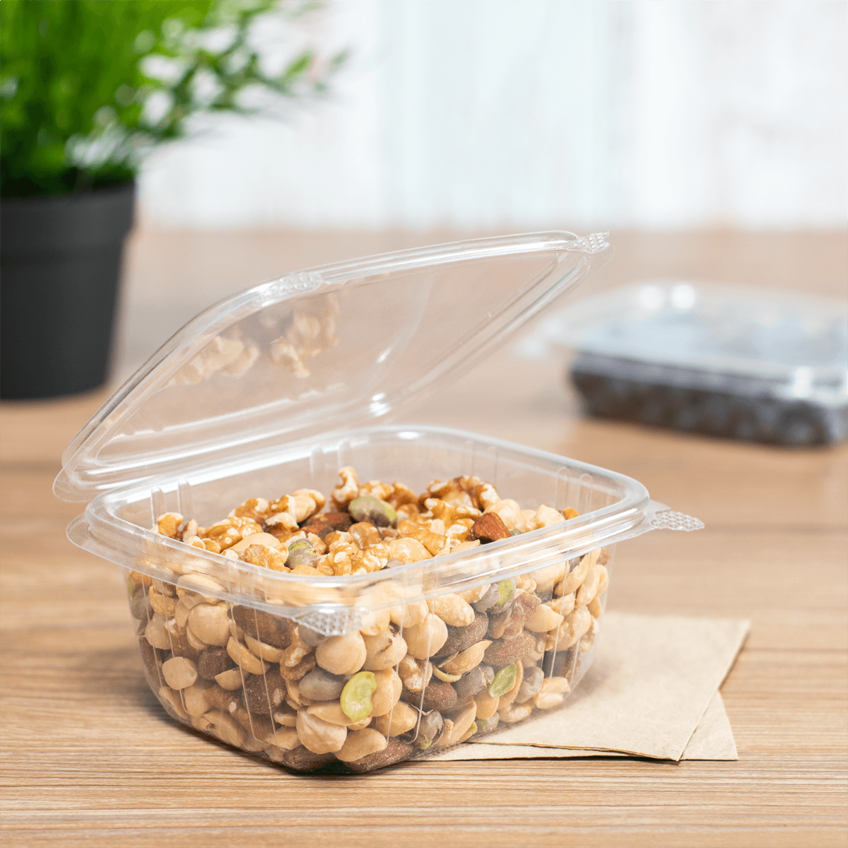 Wholesale 16oz PET Plastic Hinged Deli Container - 200 ct