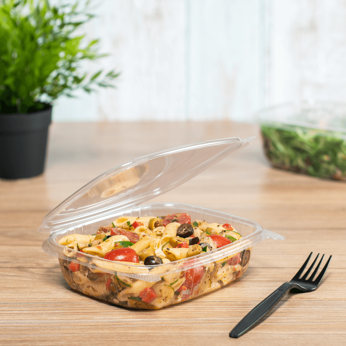 Wholesale 24oz PET Plastic Hinged Deli Container - 200 ct