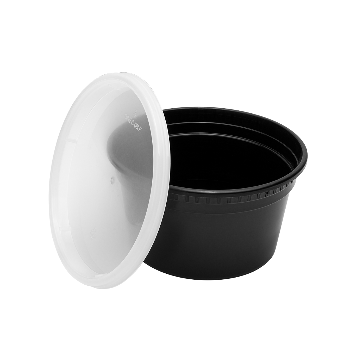 Wholesale 12 oz Black PP Injection Molded Round Deli Containers with Lids - 240 Sets