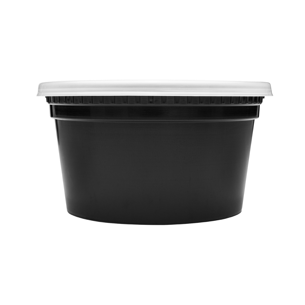 Wholesale 12 oz Black PP Injection Molded Round Deli Containers with Lids - 240 Sets
