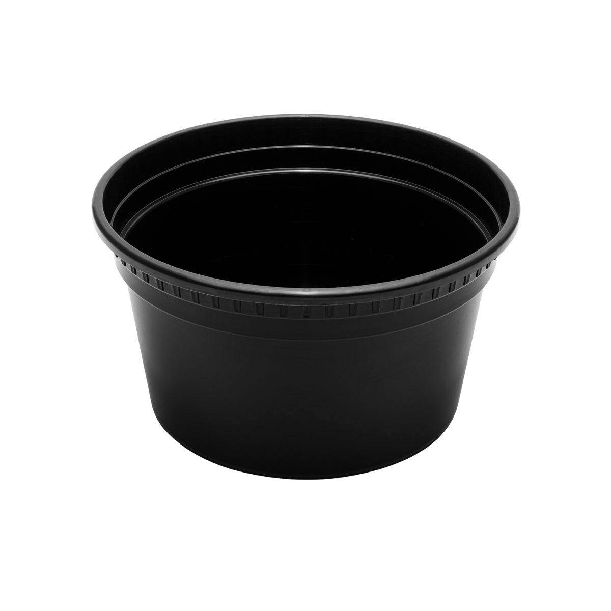 Wholesale 12 oz Black PP Injection Molded Round Deli Containers with Lids - 240 Sets