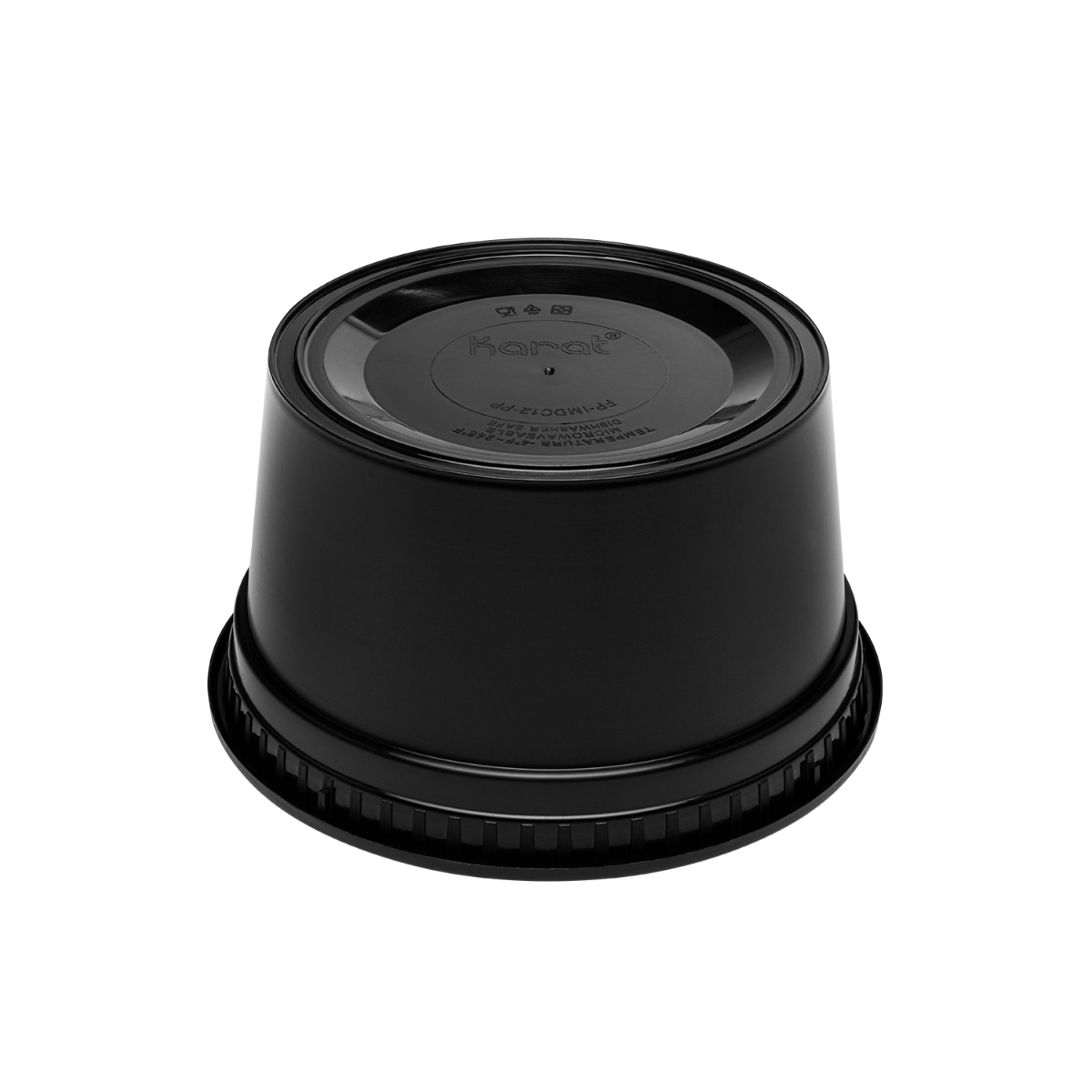 Wholesale 12 oz Black PP Injection Molded Round Deli Containers with Lids - 240 Sets