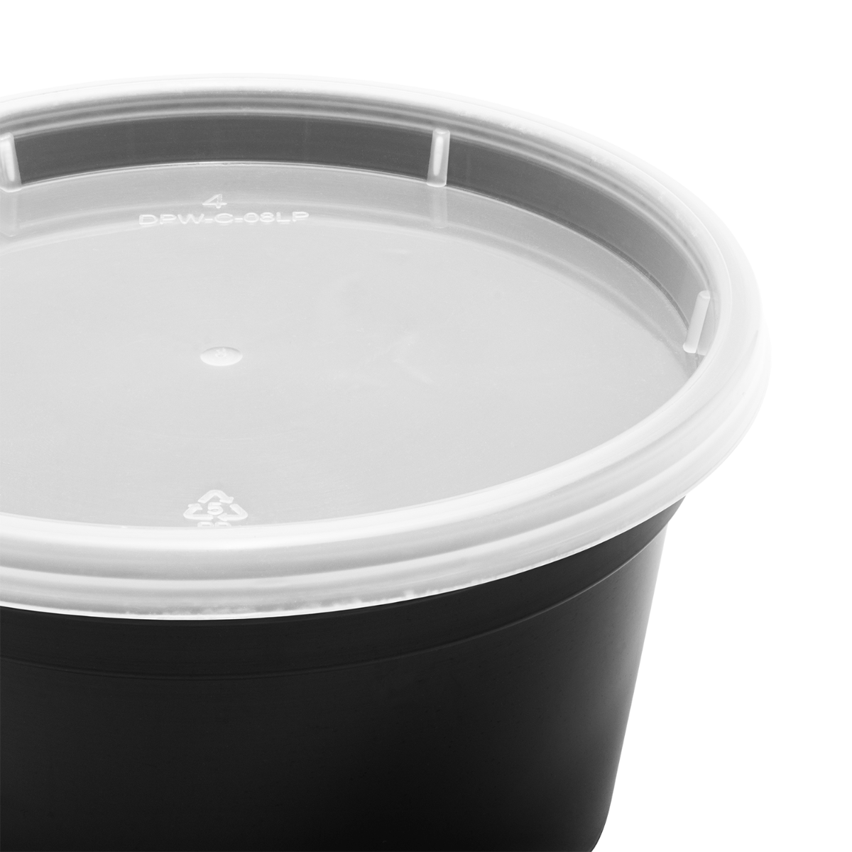 Wholesale 12 oz Black PP Injection Molded Round Deli Containers with Lids - 240 Sets