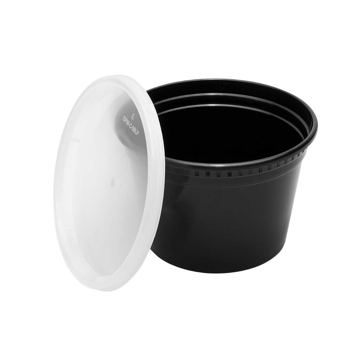 Wholesale 16 oz Black PP Injection Molded Round Deli Containers with Lids - 240 Sets