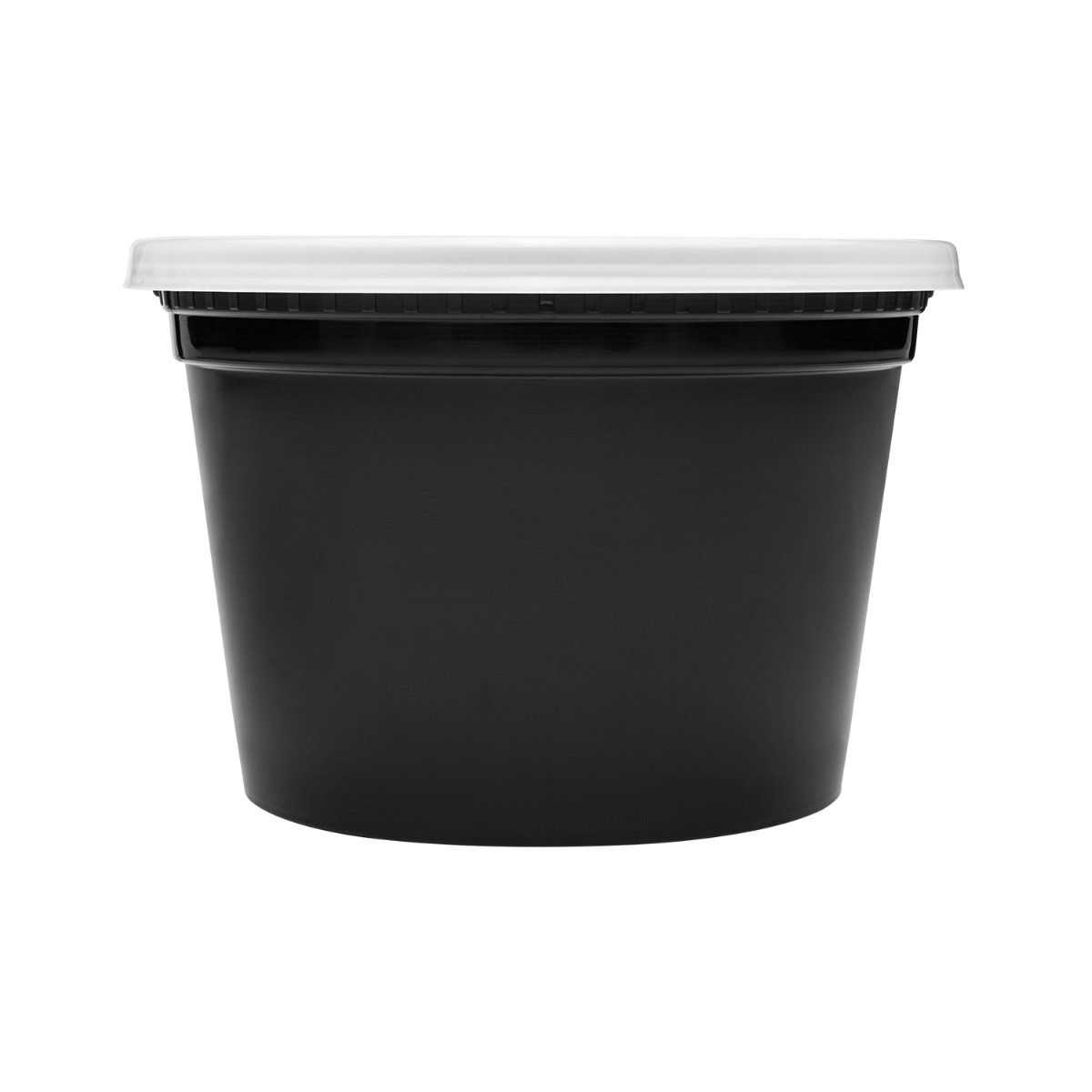 Wholesale 16 oz Black PP Injection Molded Round Deli Containers with Lids - 240 Sets