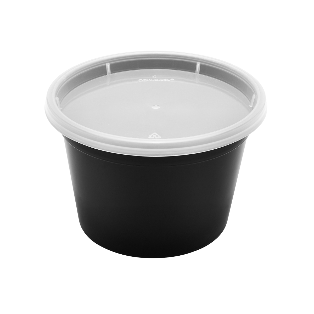Wholesale 16 oz Black PP Injection Molded Round Deli Containers with Lids - 240 Sets