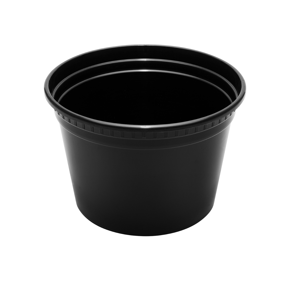 Wholesale 16 oz Black PP Injection Molded Round Deli Containers with Lids - 240 Sets