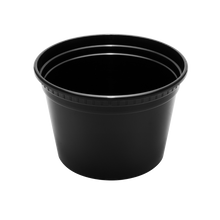 Load image into Gallery viewer, Wholesale 16 oz Black PP Injection Molded Round Deli Containers with Lids - 240 Sets

