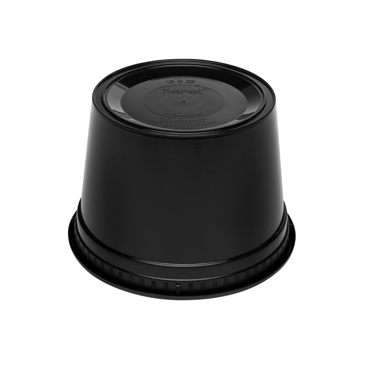 Wholesale 16 oz Black PP Injection Molded Round Deli Containers with Lids - 240 Sets