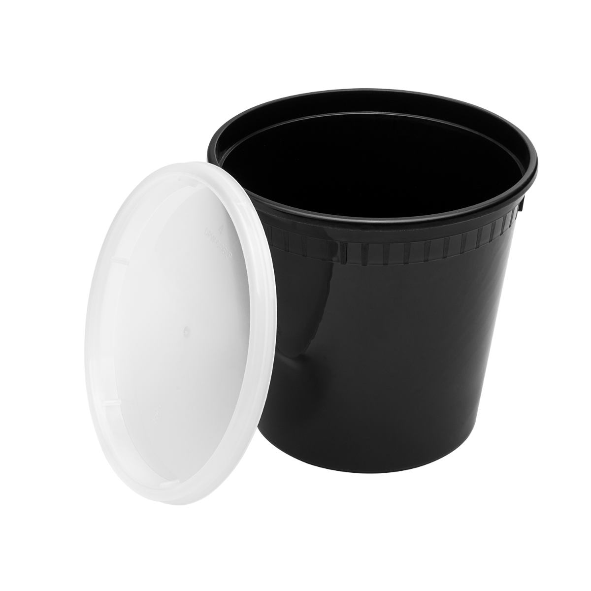 Wholesale 24 oz Black PP Injection Molded Round Deli Containers with Lids - 240 Sets