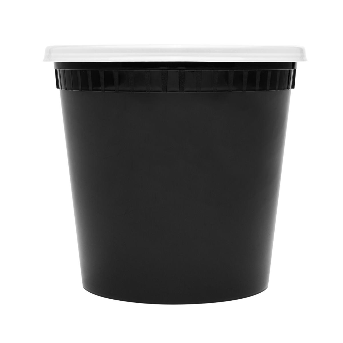 Wholesale 24 oz Black PP Injection Molded Round Deli Containers with Lids - 240 Sets