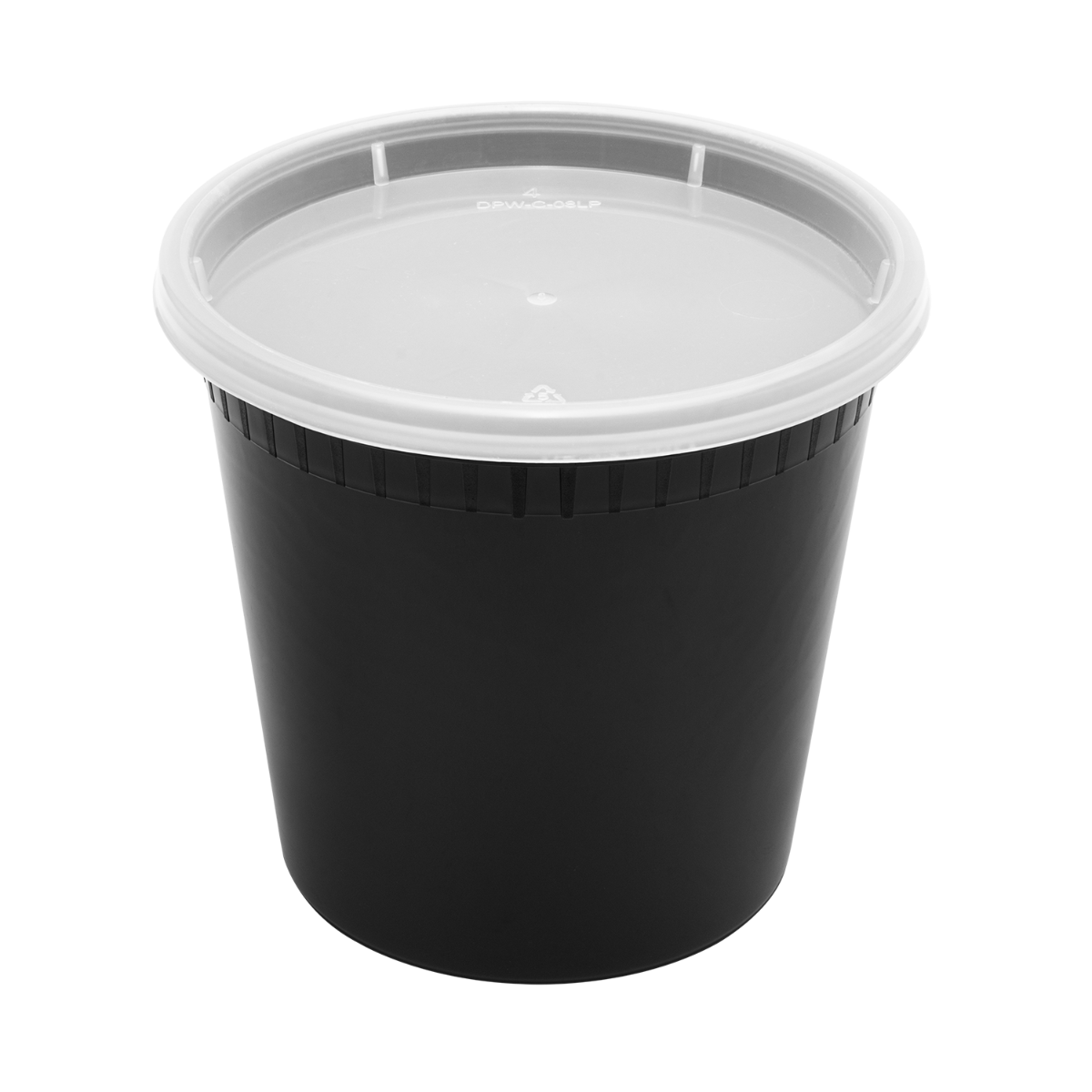 Wholesale 24 oz Black PP Injection Molded Round Deli Containers with Lids - 240 Sets