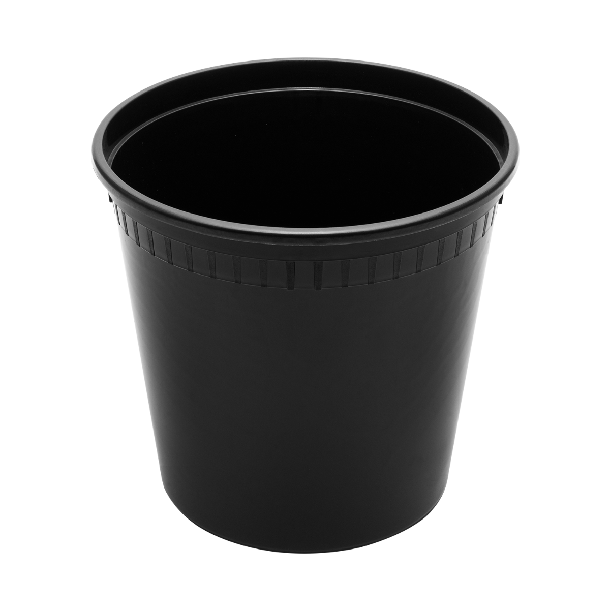 Wholesale 24 oz Black PP Injection Molded Round Deli Containers with Lids - 240 Sets