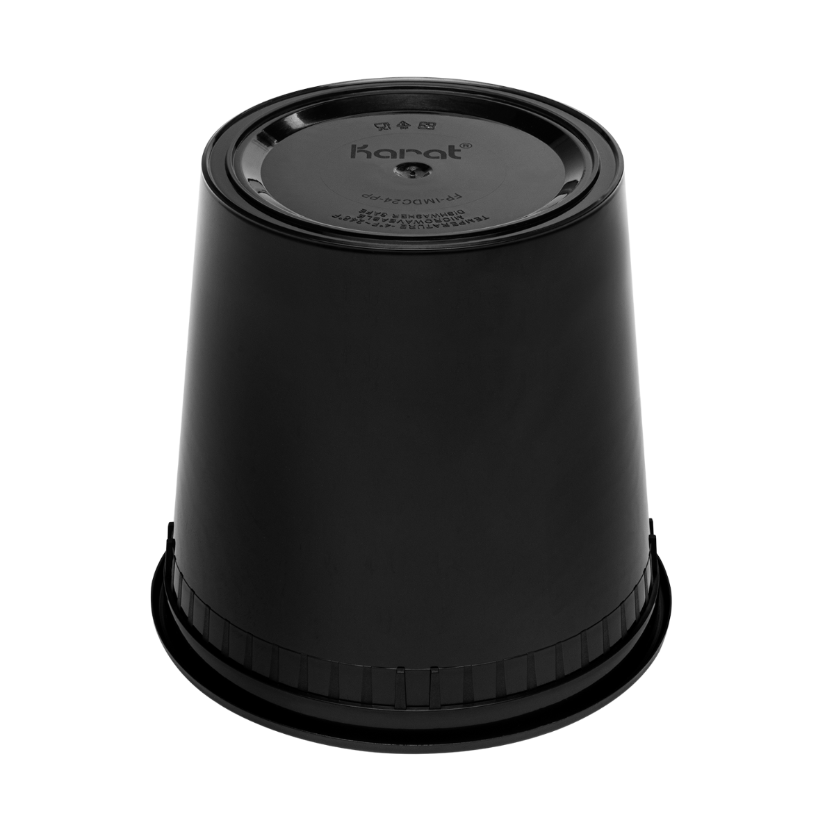 Wholesale 24 oz Black PP Injection Molded Round Deli Containers with Lids - 240 Sets