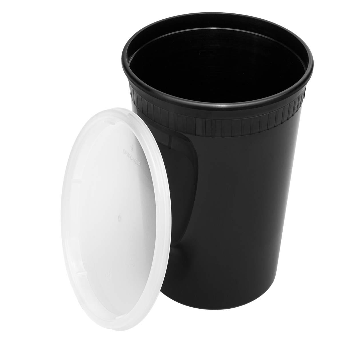 Wholesale 32 oz Black PP Injection Molded Round Deli Containers with Lids - 240 Sets