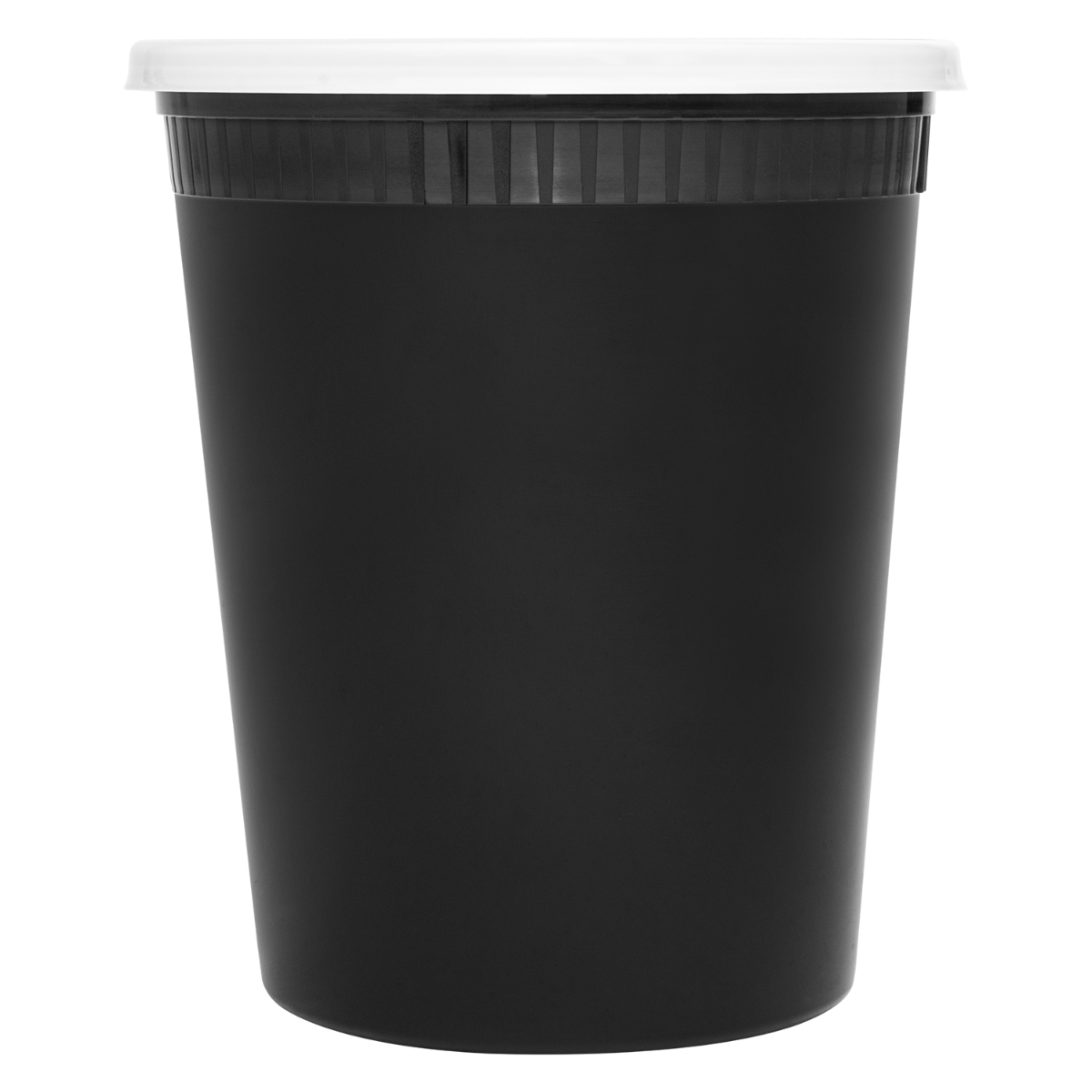 Wholesale 32 oz Black PP Injection Molded Round Deli Containers with Lids - 240 Sets