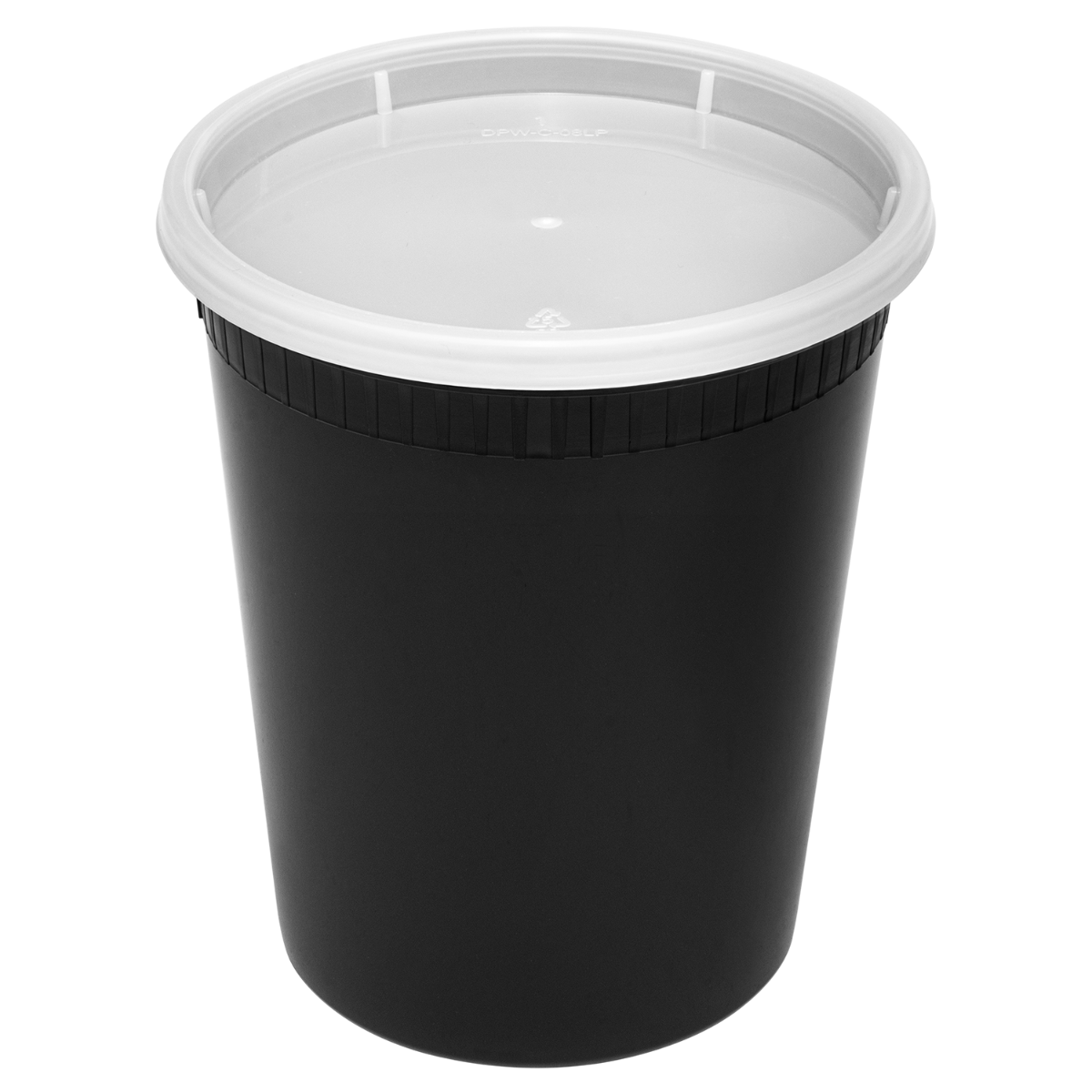 Wholesale 32 oz Black PP Injection Molded Round Deli Containers with Lids - 240 Sets