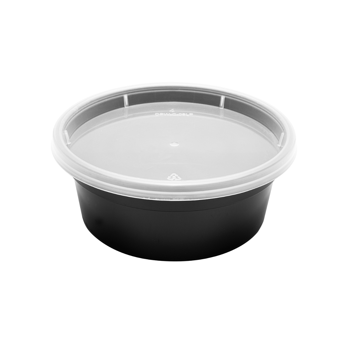 Wholesale 8 oz Black PP Injection Molded Round Deli Containers with Lids - 240 Sets