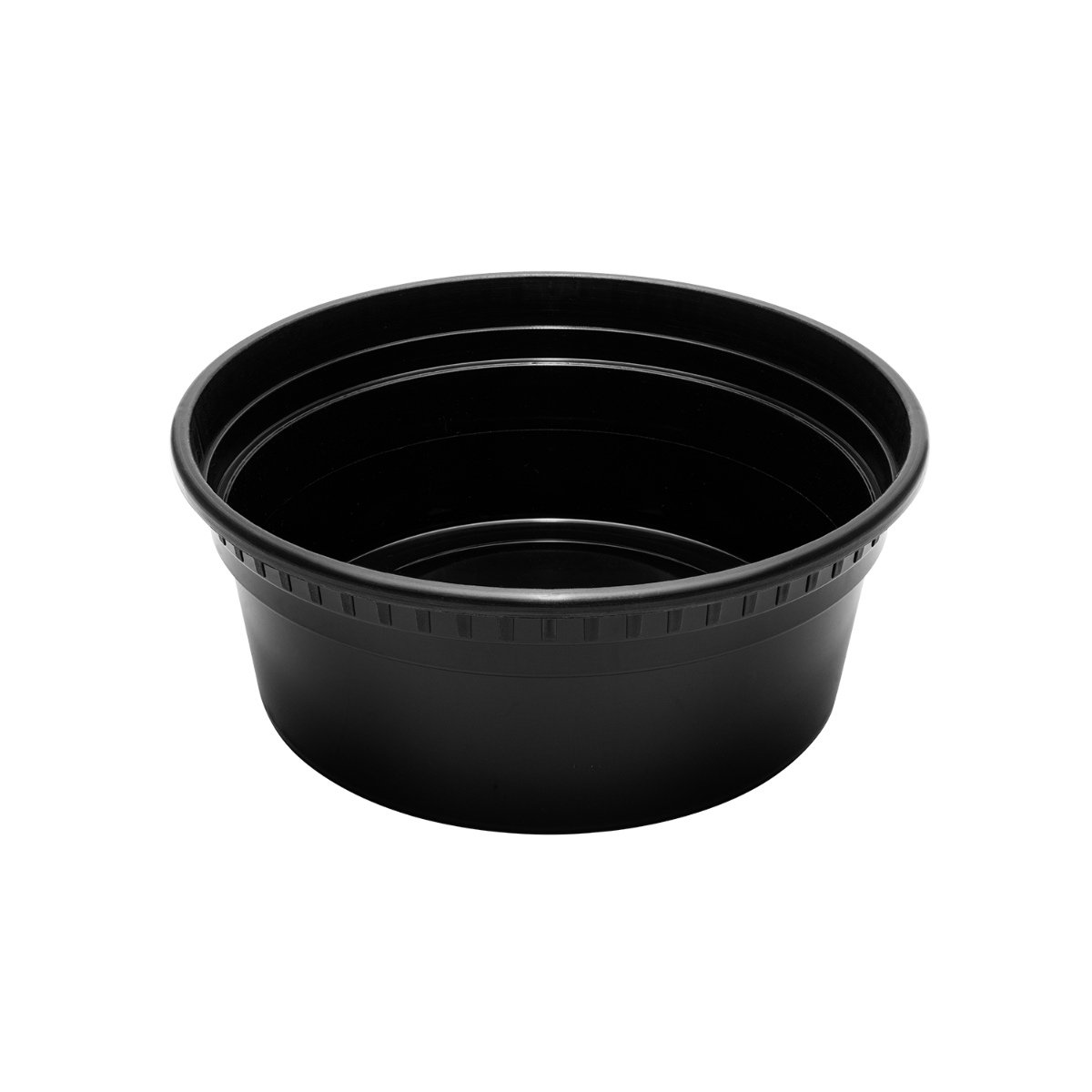 Wholesale 8 oz Black PP Injection Molded Round Deli Containers with Lids - 240 Sets
