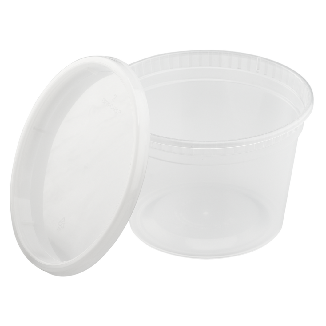 Wholesale 16oz PP Plastic Injection Molded Deli Containers & Lids - 240 ct