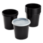 Wholesale 24 oz Black PP Injection Molded Round Deli Containers with Lids - 240 Sets