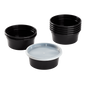 Wholesale 8 oz Black PP Injection Molded Round Deli Containers with Lids - 240 Sets