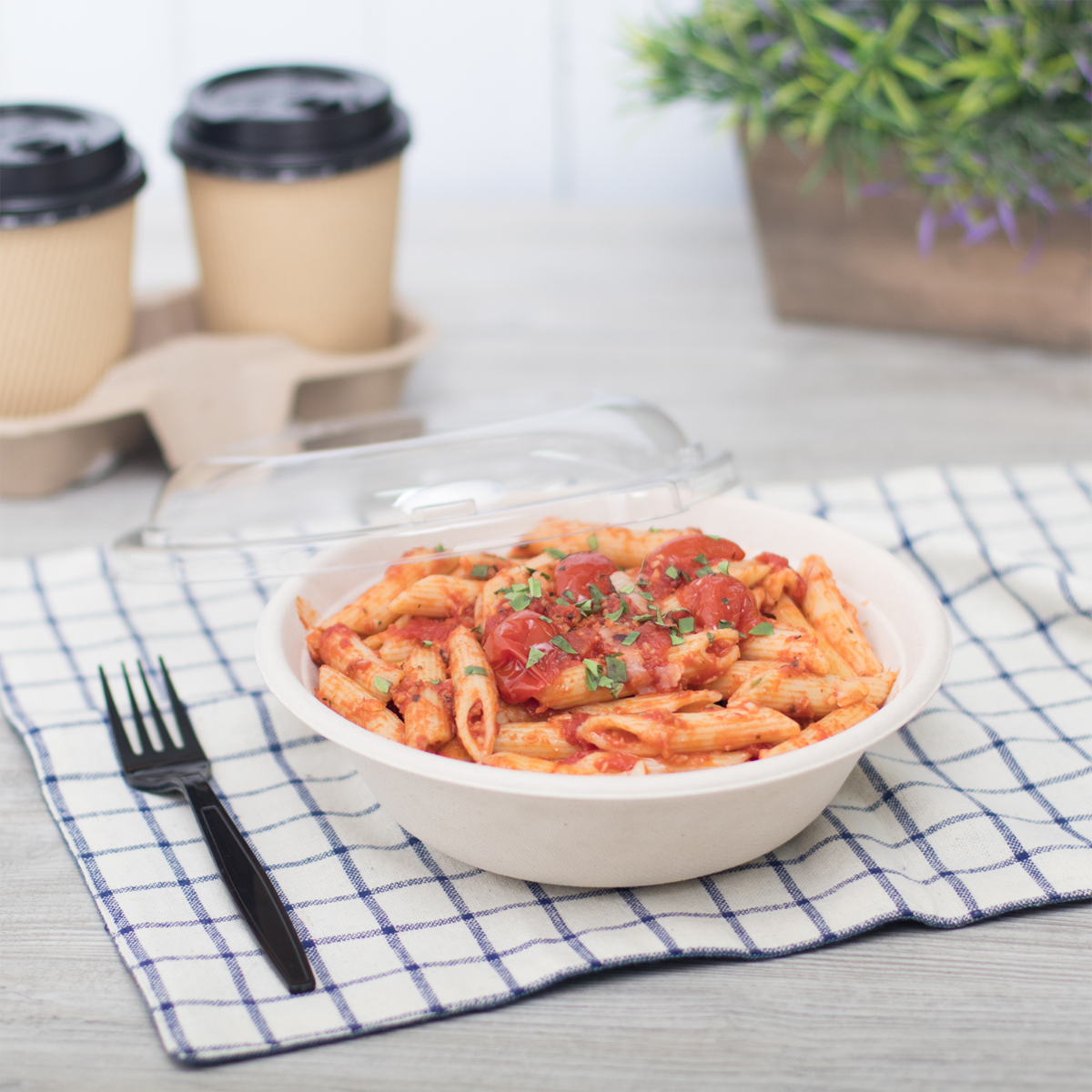 Wholesale PET Dome Lid for 24-40 oz Bagasse Bowl Round - 200 ct