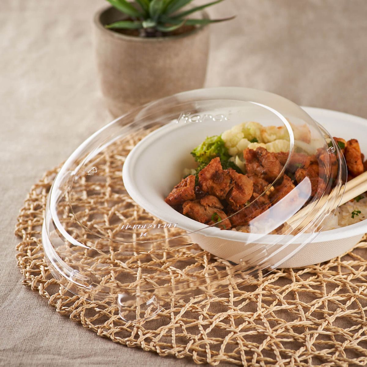 Wholesale PET Plastic Dome Lid for 24&32 oz. Bagasse Bowls - 200 ct