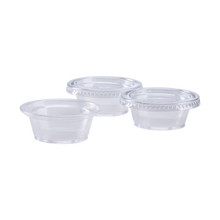 Load image into Gallery viewer, Wholesale 1oz Squat PP Plastic Portion Cups - Clear - 2,500 ct
