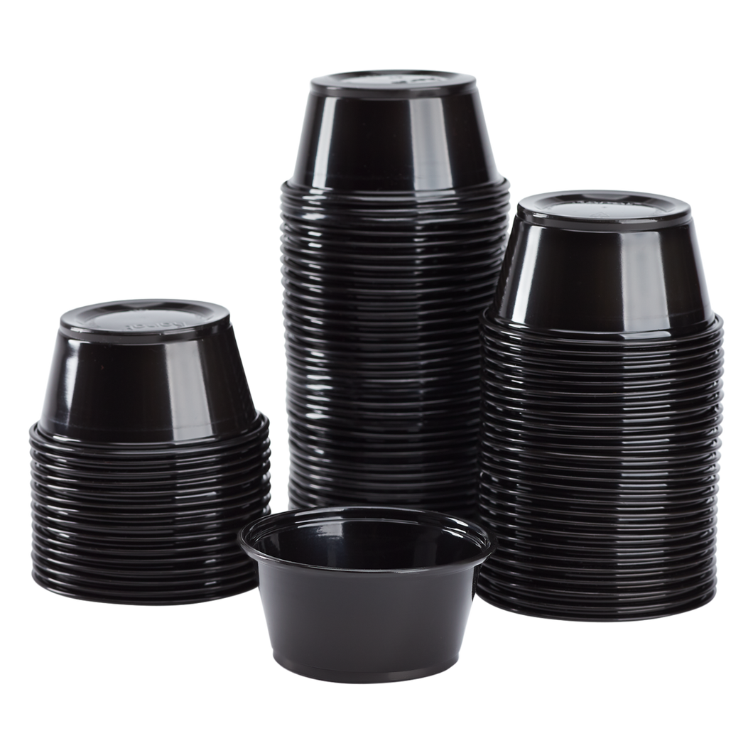Wholesale 3.25oz PP Plastic Portion Cups Black - 2,500 ct