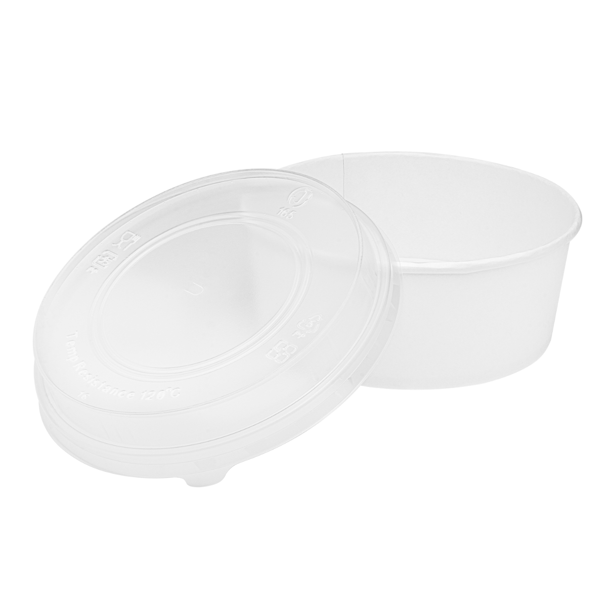 Wholesale PP Dome Lid for 32oz Paper Short Bucket - 360 ct