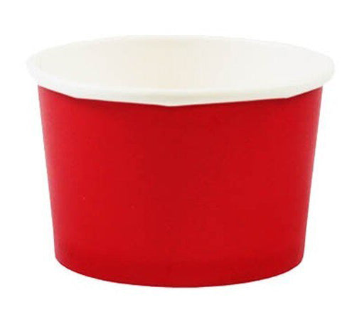 4 oz Solid Red Ice Cream Paper Cups - 1000ct