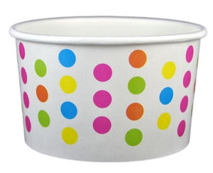 4 oz Multicolor Polka Dot Ice Cream Paper Cups - 1000ct