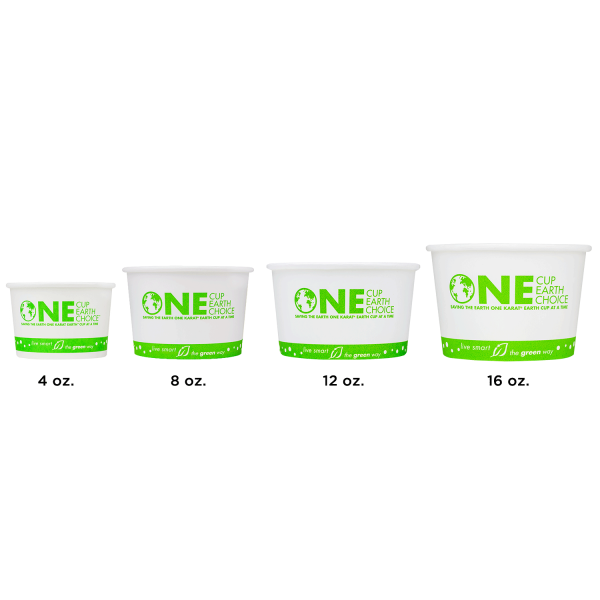 Wholesale 16 oz Eco-friendly Earth Print Ice Cream Paper Cups (114.6mm)