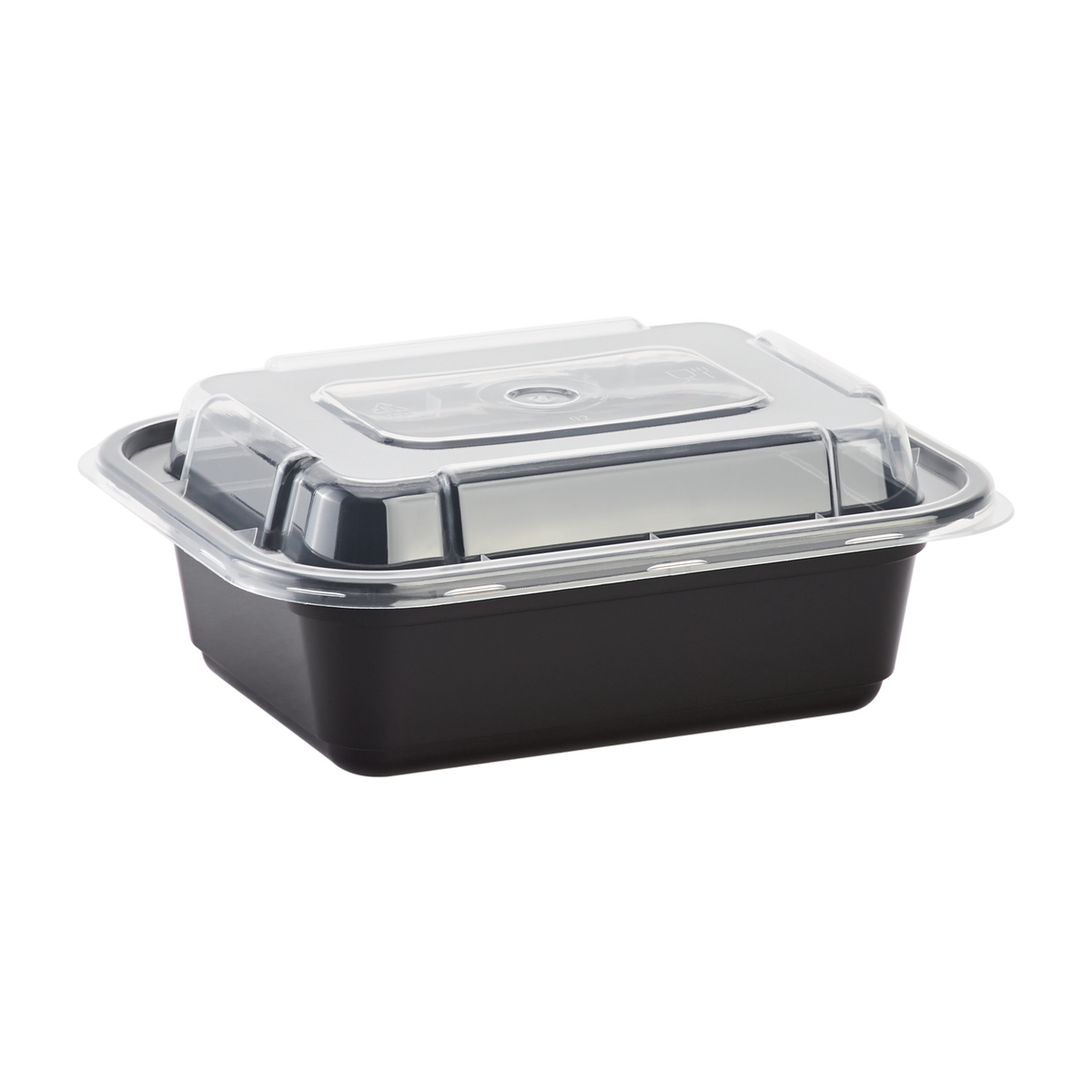 Wholesale 12oz PP Plastic Microwavable Rectangular Food Containers & Lids Black - 150 ct
