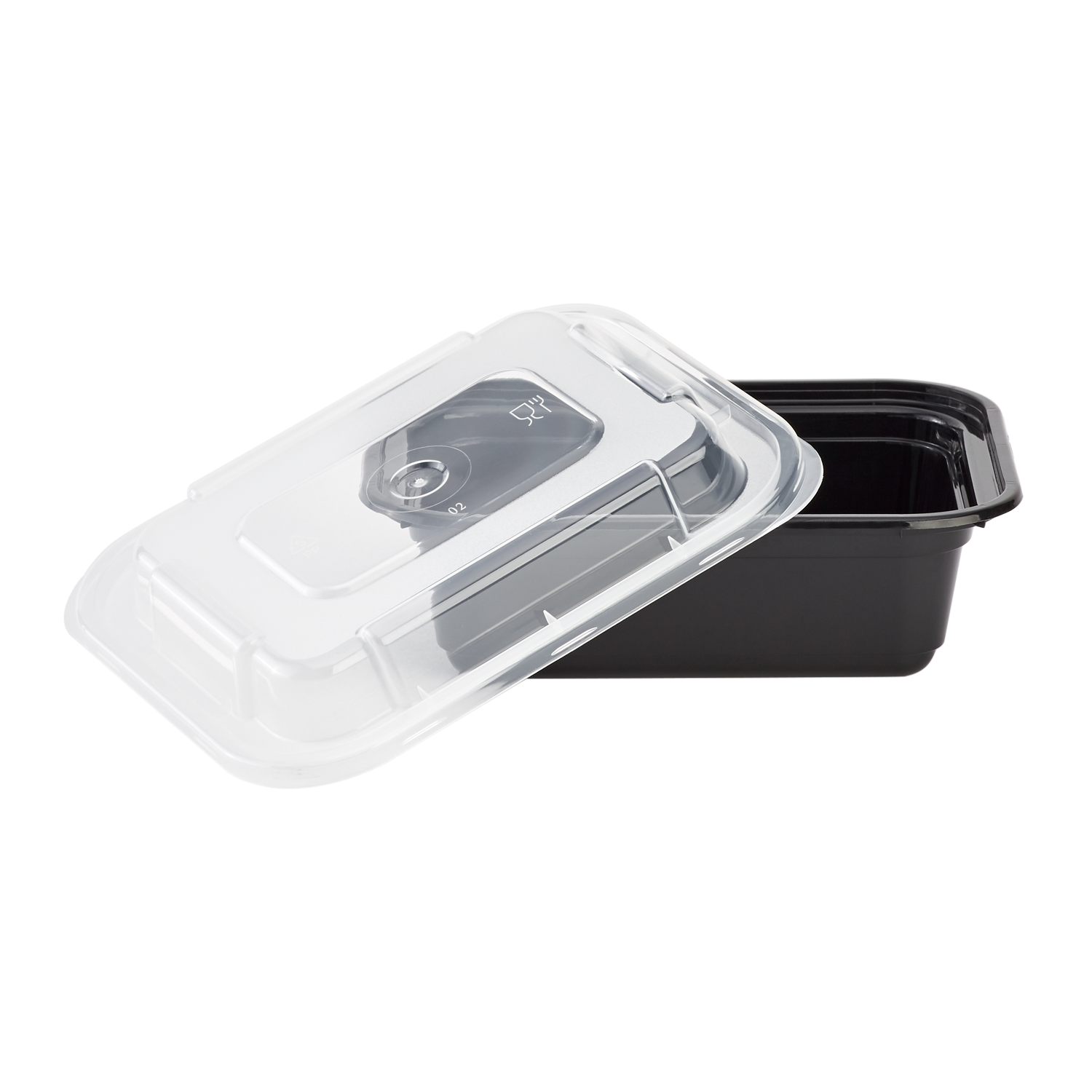 Wholesale 12oz PP Plastic Microwavable Rectangular Food Containers & Lids Black - 150 ct