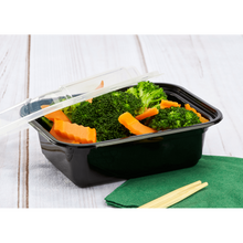 Load image into Gallery viewer, Wholesale 12oz PP Plastic Microwavable Rectangular Food Containers &amp; Lids Black - 150 ct

