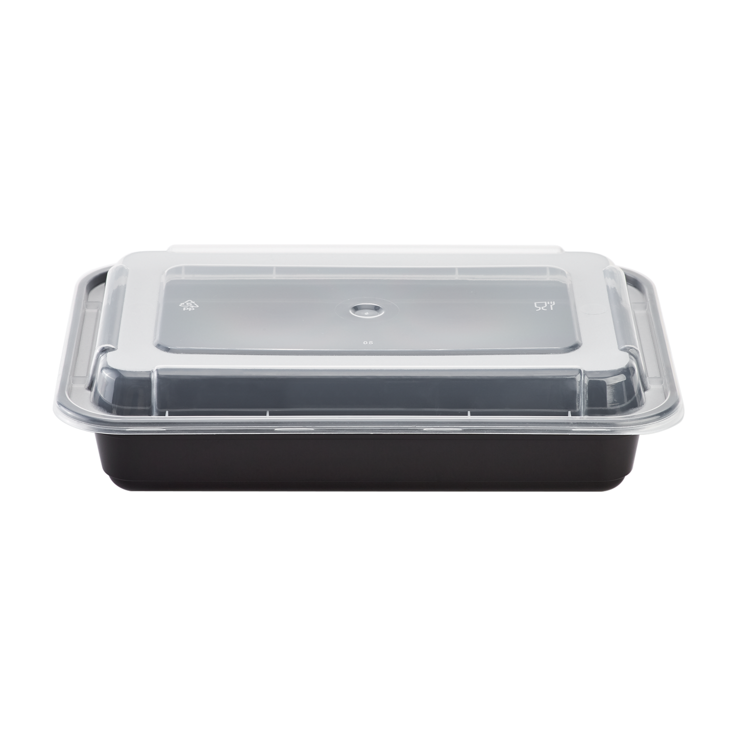 Wholesale 28oz PP Plastic Microwavable Rectangular Food Containers & Lids Black - 150 ct