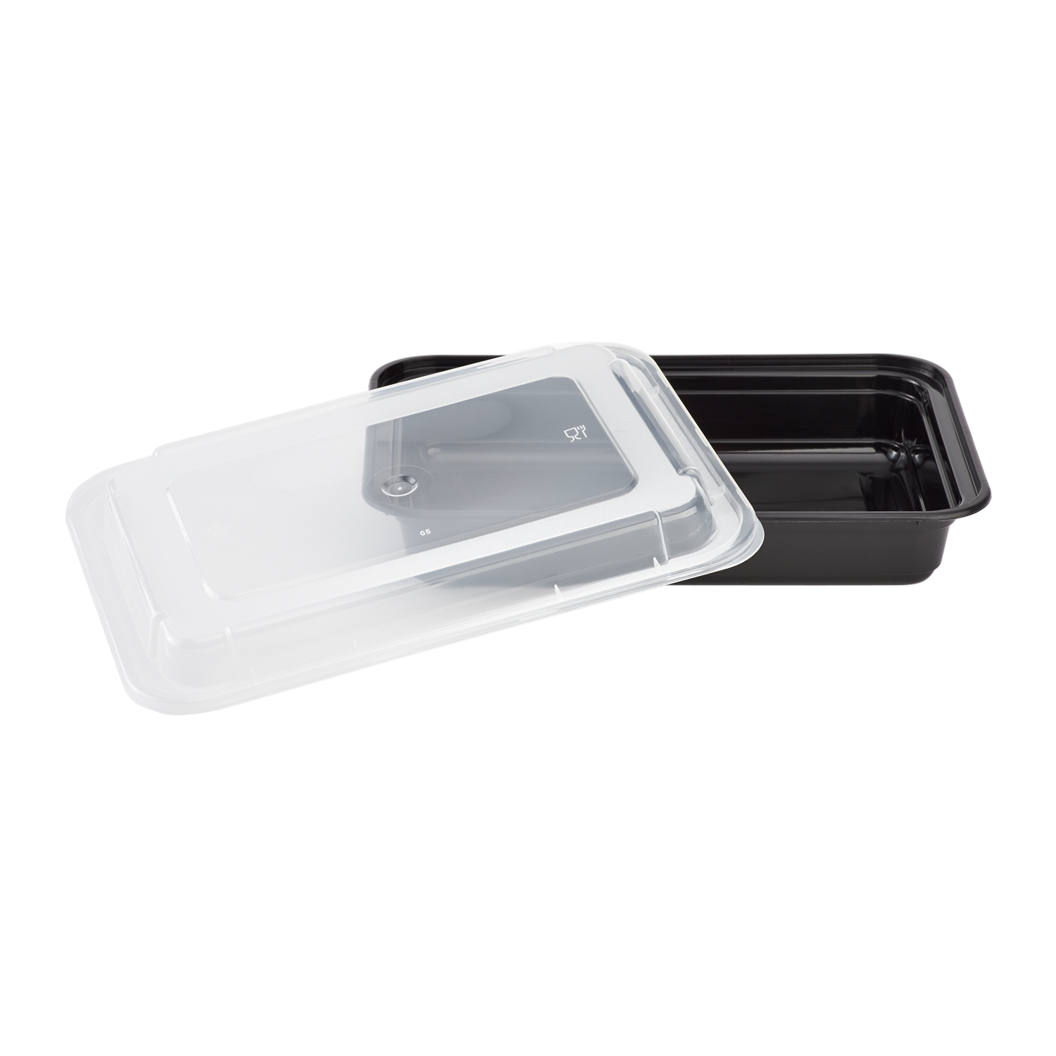 Wholesale 28oz PP Plastic Microwavable Rectangular Food Containers & Lids Black - 150 ct